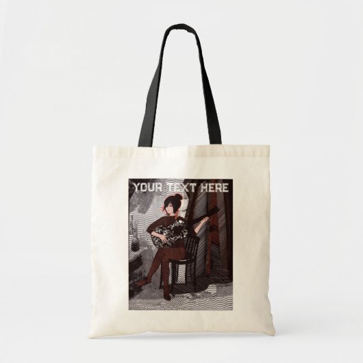 Meisje met gitaar tote bag (Voorkant)