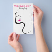 Meisje met golvend haar Pictogram voor het frisere Flyer (Hand)