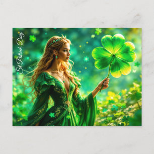 Meisje met gouden haar St Patrick dag Ierse magie Briefkaart