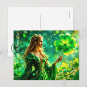 Meisje met gouden haar St Patrick dag Ierse magie Briefkaart (Voorkant / Achterkant)