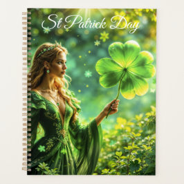 Meisje met gouden haar St Patrick dag Ierse magie Planner