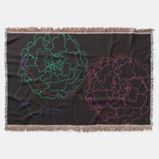 Meisje met goudsbloem Afro Puffs Deken (Voorkant)