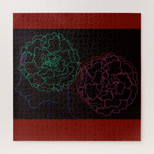 Meisje met Goudsbloem Afro Puffs Legpuzzel (Verticaal)