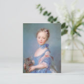 Meisje met grijze kat briefkaart (Staand voorkant)