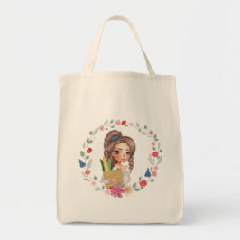 Meisje met Grocery Bag Tote Bag