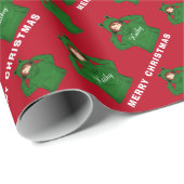 Meisje met groene kikkerkerst cadeaupapier (Rol Hoek)