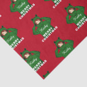 Meisje met groene kikkerkerst tissuepapier (Detail)