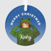 Meisje met groene kikkerst ornament (achterkant)