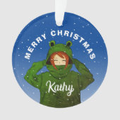 Meisje met groene kikkerst ornament (voorkant)