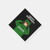 Meisje met groene kikkervisje Voetbal Servet (Hoek)