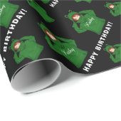 Meisje met groene kikkervisjes cadeaupapier (Rol Hoek)