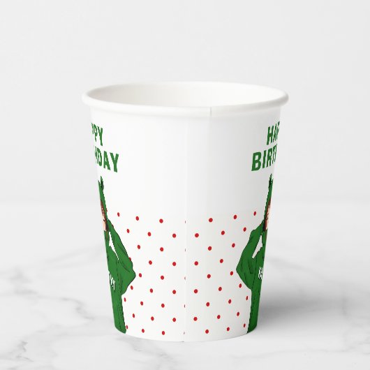 Meisje met groene kikkervisjes papieren bekers (Rechts)