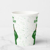 Meisje met groene kikkervisjes papieren bekers (Rechts)