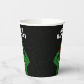 Meisje met groene kikkervisjes papieren bekers (Links)