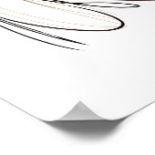 Meisje met groot Pet - minimalistische lijnkunst Poster (Hoek)