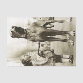  meisje met groots papier voor daandog