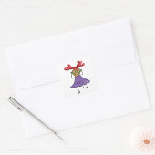 Meisje met grote bril vierkante sticker