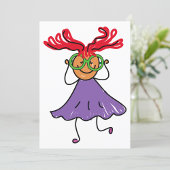 Meisje met grote glazen Paarse uitnodiging