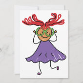 Meisje met grote glazen Paarse uitnodiging (Voorkant)