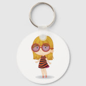 Meisje met grote glazen Sleutelhanger (Achterkant)