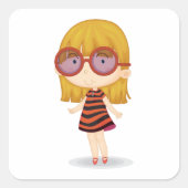 Meisje met grote glazen sticker (Voorkant)