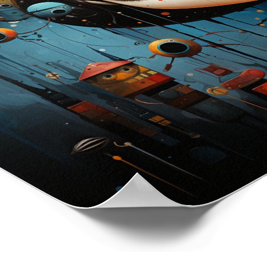 Meisje met grote ogen Halloween Poster (Hoek)