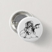 Meisje met Guitar Ronde Button 3,2 Cm (Voorkant /achterkant)