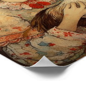 Meisje met haar huisdier kip Ai Art Poster (Hoek)