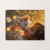 Meisje met haar huisvarken legpuzzel (Horizontaal)