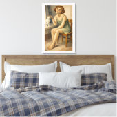 MEISJE MET HAAR KAT CANVAS AFDRUK (Insitu (Slaapkamer))