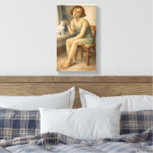 MEISJE MET HAAR KAT CANVAS AFDRUK (Insitu (Slaapkamer))