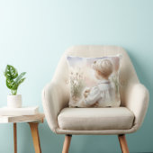 Meisje met haar konijntje kussen (Stoel)