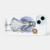 Meisje met Halloween Flower iPhone 15 Case (Achterkant horizontaal)