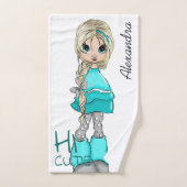 Meisje met handmatige Cartoon Bad Handdoek (Handdoek)