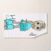 Meisje met handmatige Cartoon Handdoek (Handdoek)