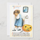meisje met handschoen en pompoen kaart (Voorkant)