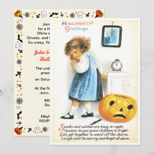  meisje met handschoen en pompoen kaart