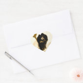 Meisje met Harp Hart Sticker (Envelop)