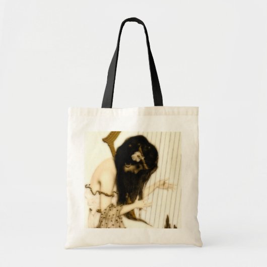 Meisje met Harp Tote Bag (Voorkant)