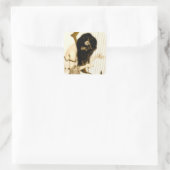 Meisje met Harp Vierkante Sticker (Tas)