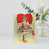 meisje met hart briefkaart (Staand voorkant)