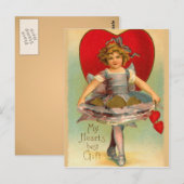 meisje met hart briefkaart (Voorkant / Achterkant)