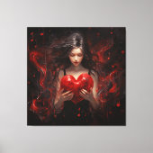 Meisje met hart canvas afdruk (Voorkant)