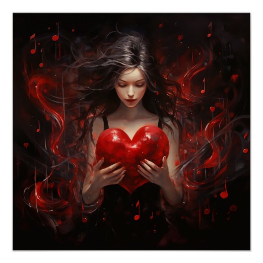 Meisje met hart perfect poster (Voorkant)