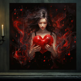 Meisje met hart perfect poster
