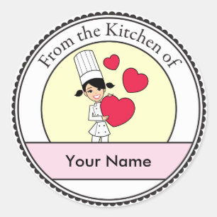 Meisje met hartenmotif - ronde sticker