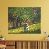 Meisje met Hay Rake Canvas Afdruk (Insitu (Woonkamer))