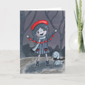 Meisje met Heart Garland Kind Valentijnsdag Kaart (Voorkant)