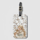 Meisje met herten Kerstmis Bagagelabel (Voorkant (verticaal))