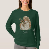 Meisje met herten Kerstmis T-shirt (Voorkant)